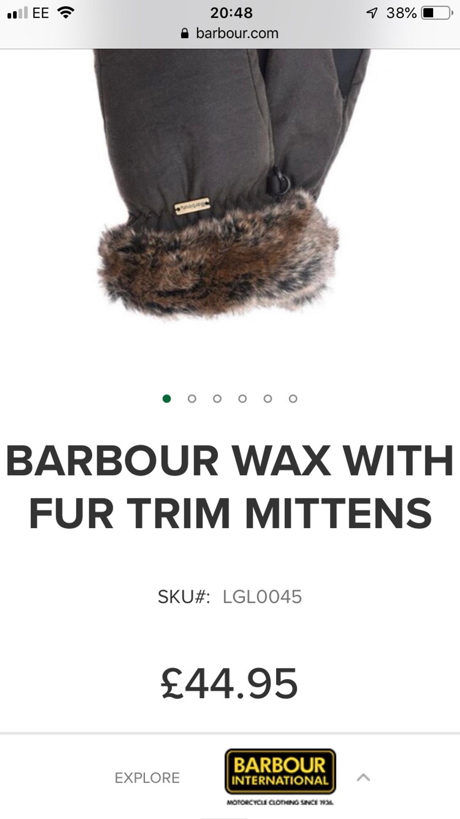 barbour wax mittens