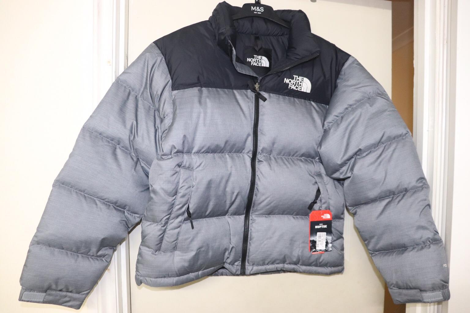 north face puffer grey
