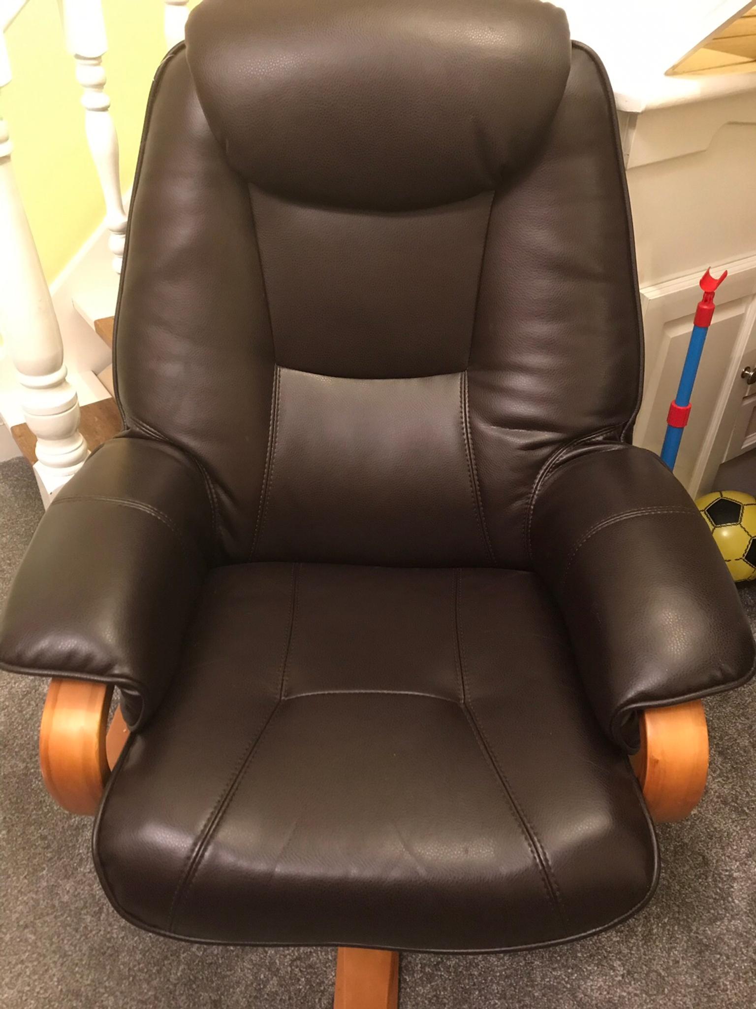 Leather Reclining Chair With Footstool In Salford For 175 00 For