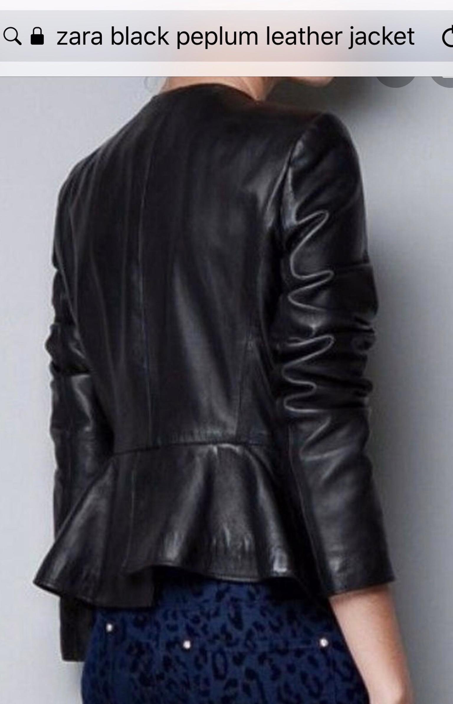 peplum leather jacket zara