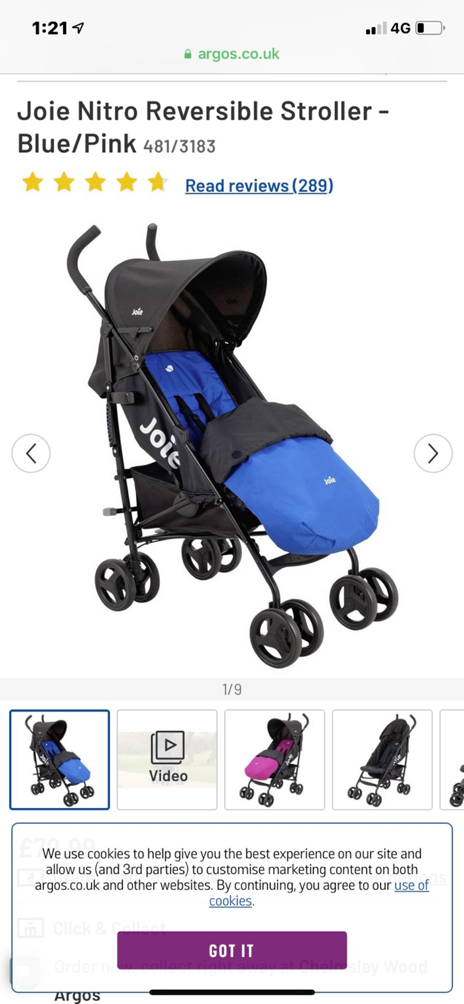 joie blue stroller