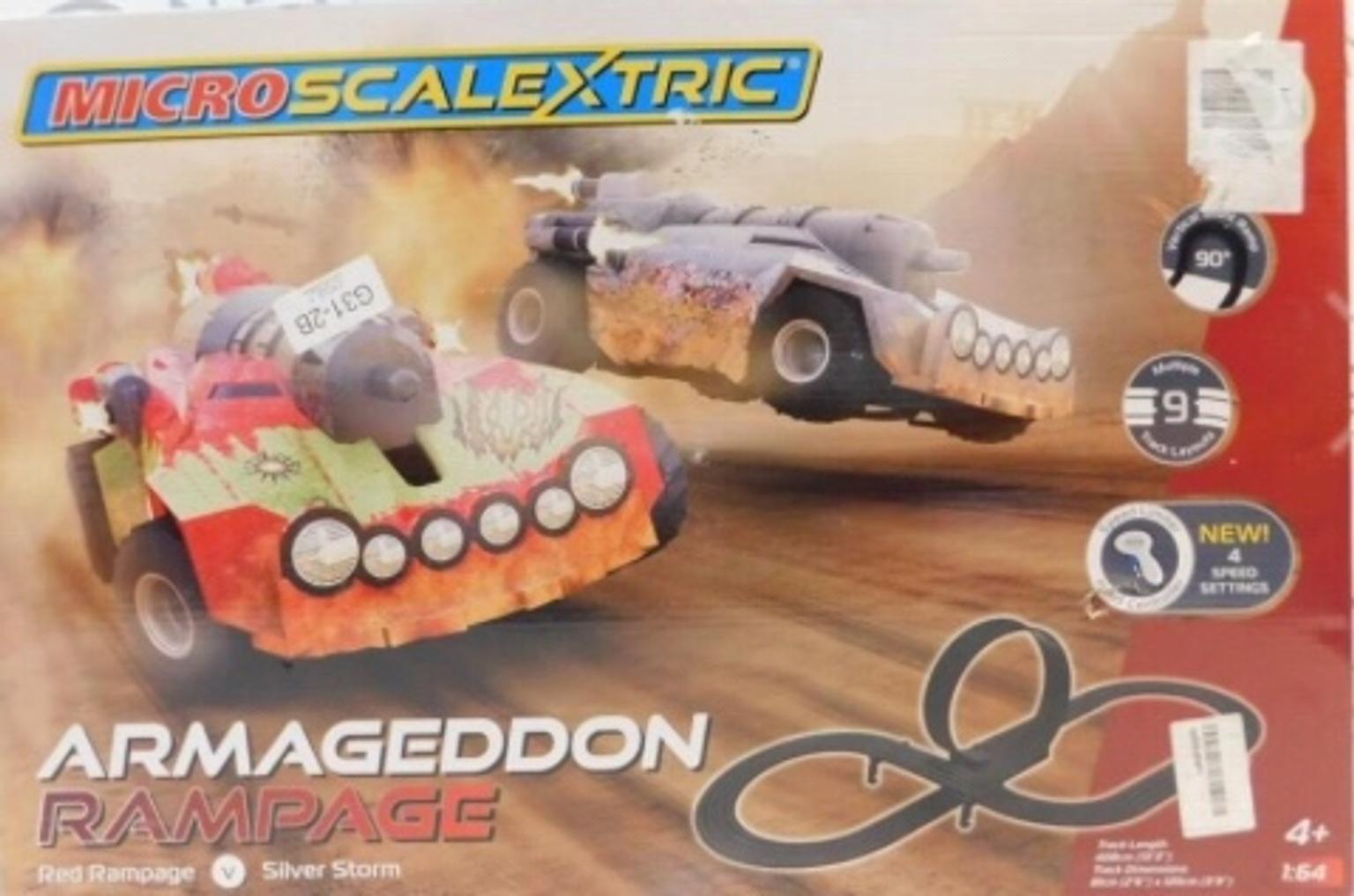 Christmas Gift 4+ Years Micro Scalextric Armageddon Rampage With Ramps 
