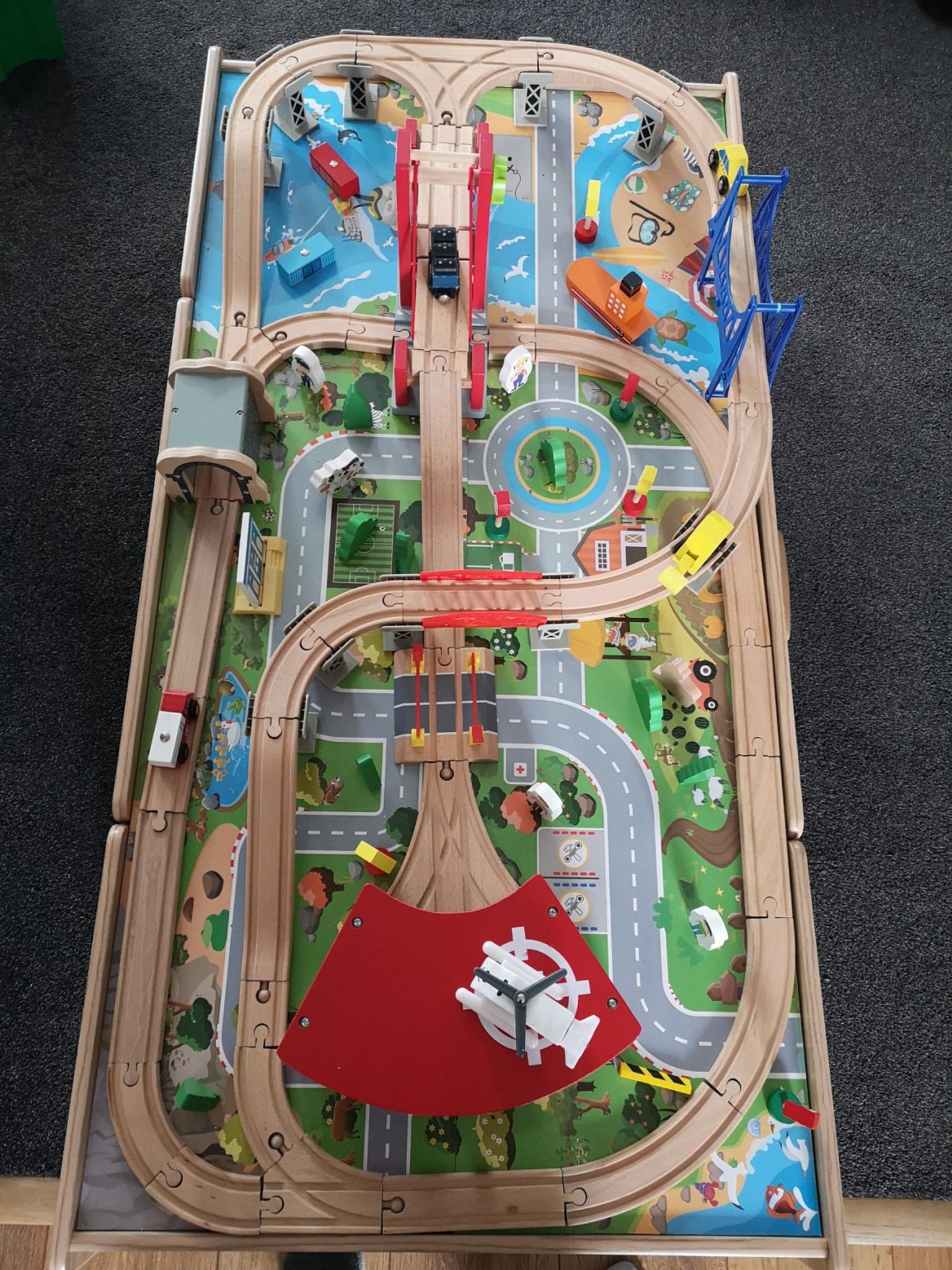 wooden train table smyths