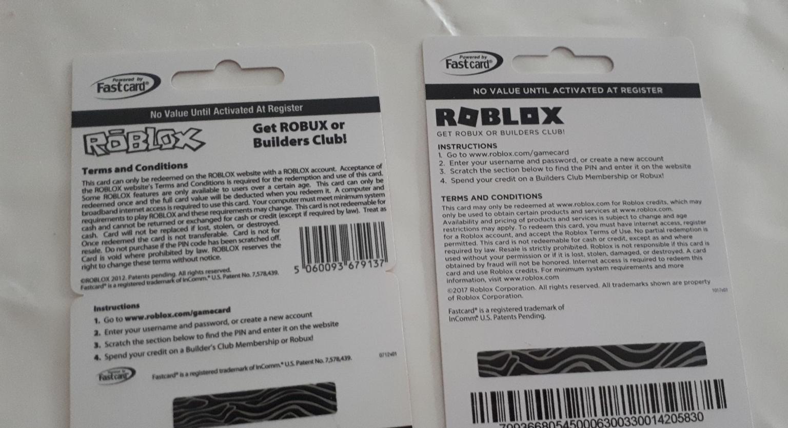 Roblox Robux Cards Codes