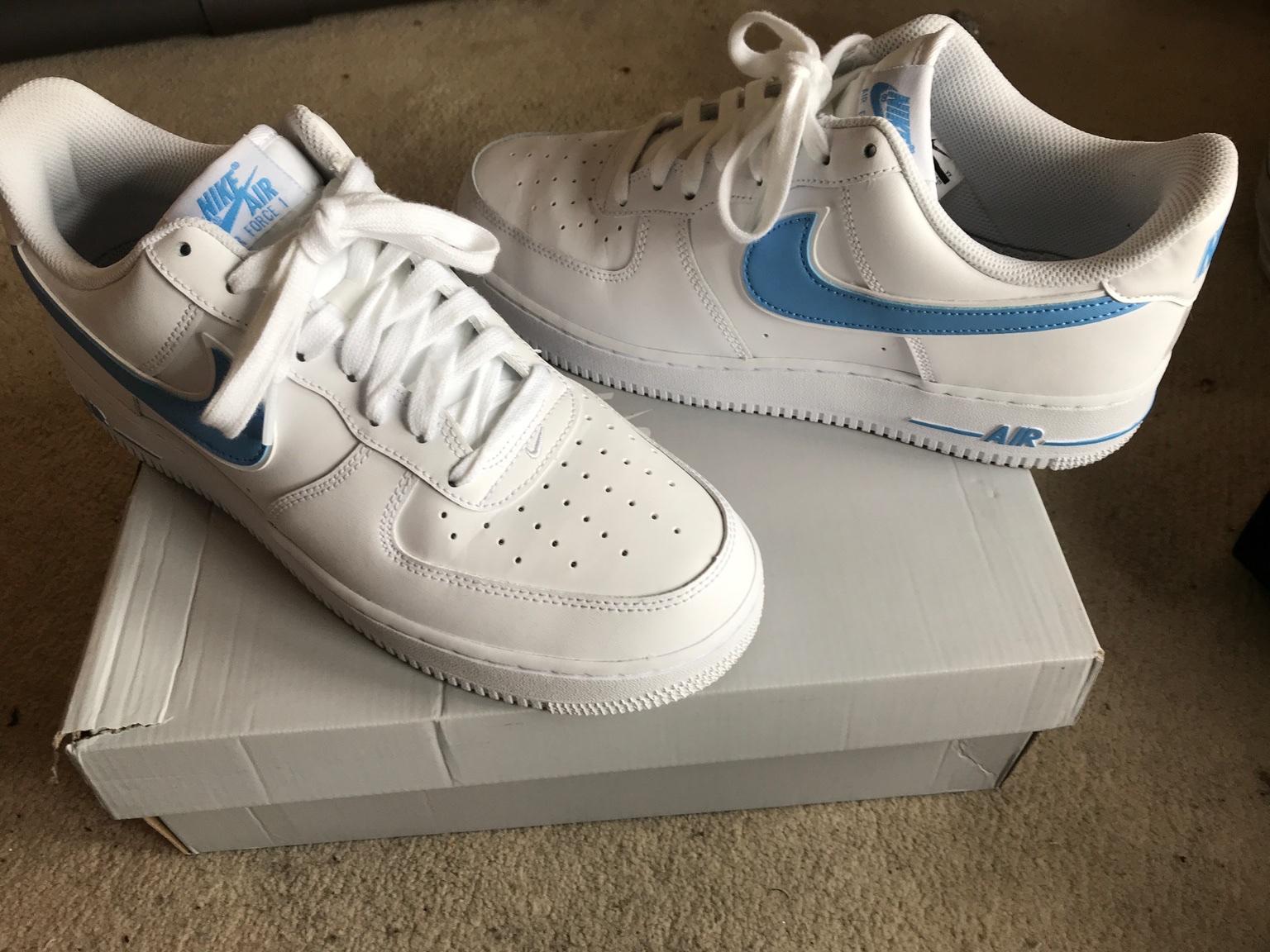 nike air force 1 white with blue tick