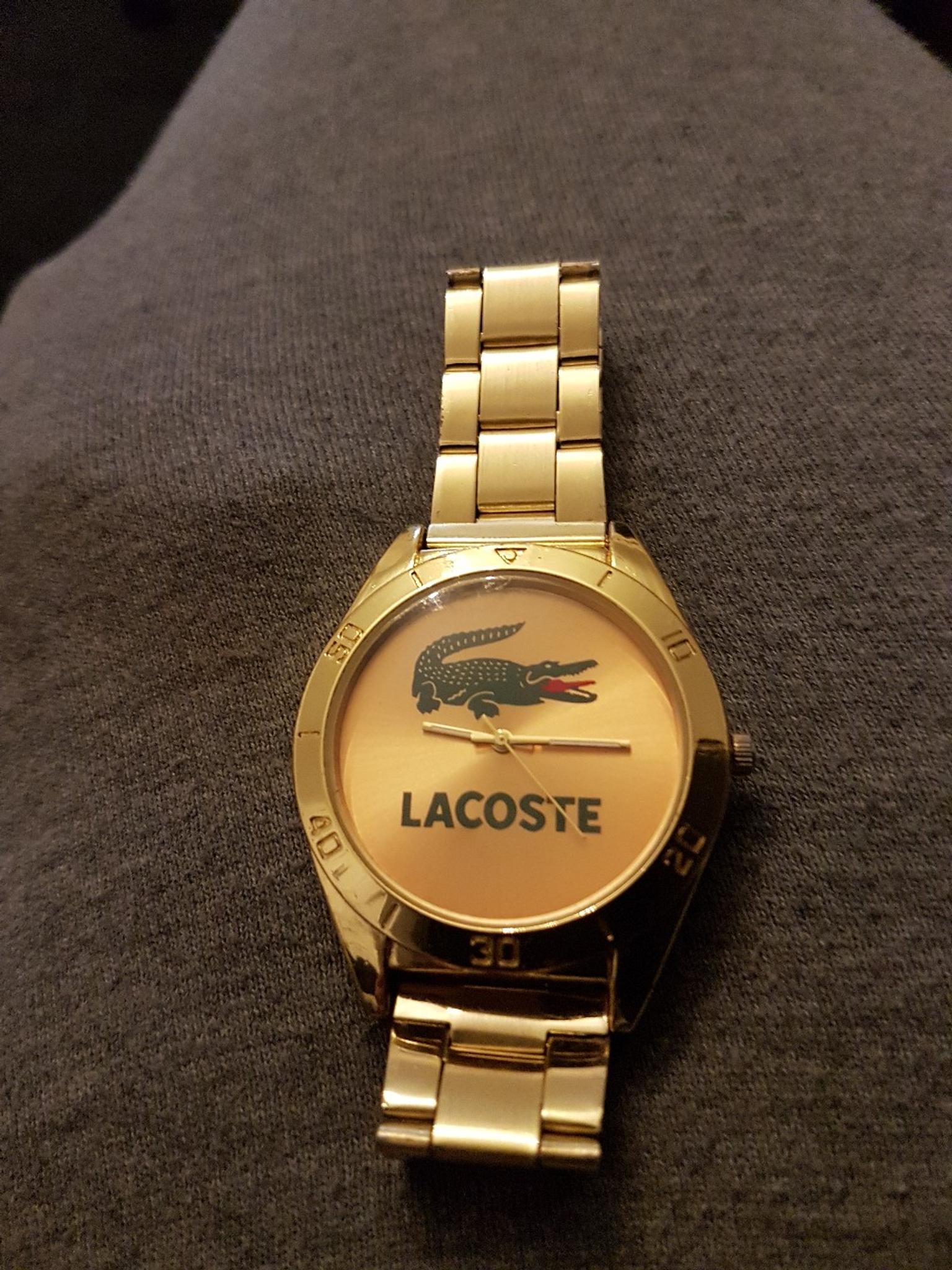 lacoste gold watch mens