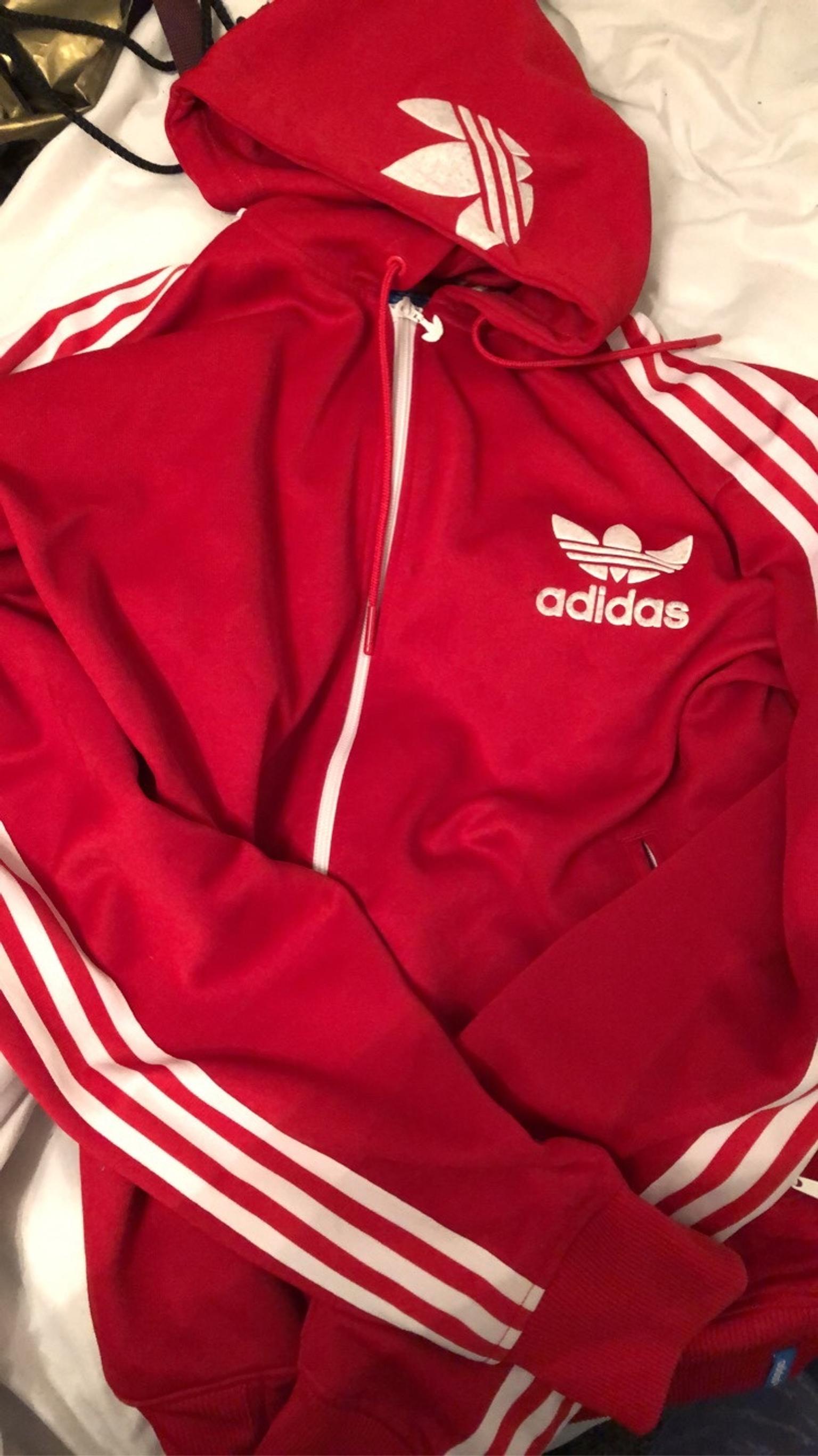 red adidas zip up jacket