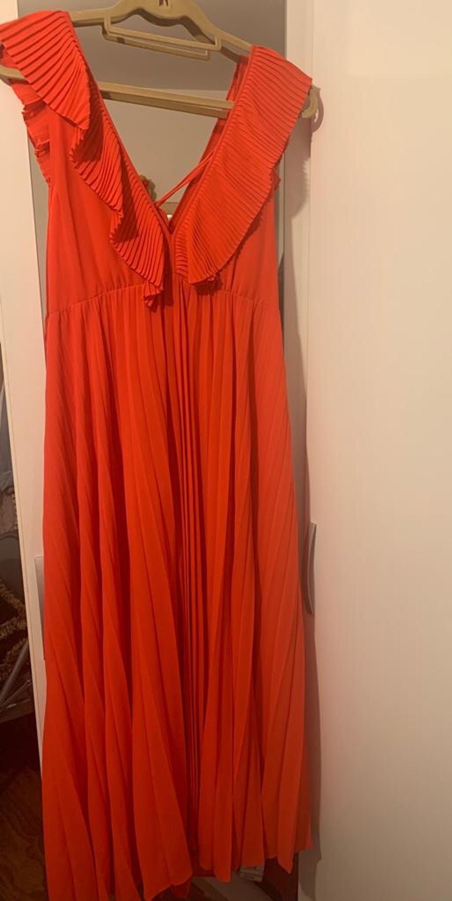 orange maxi dress zara