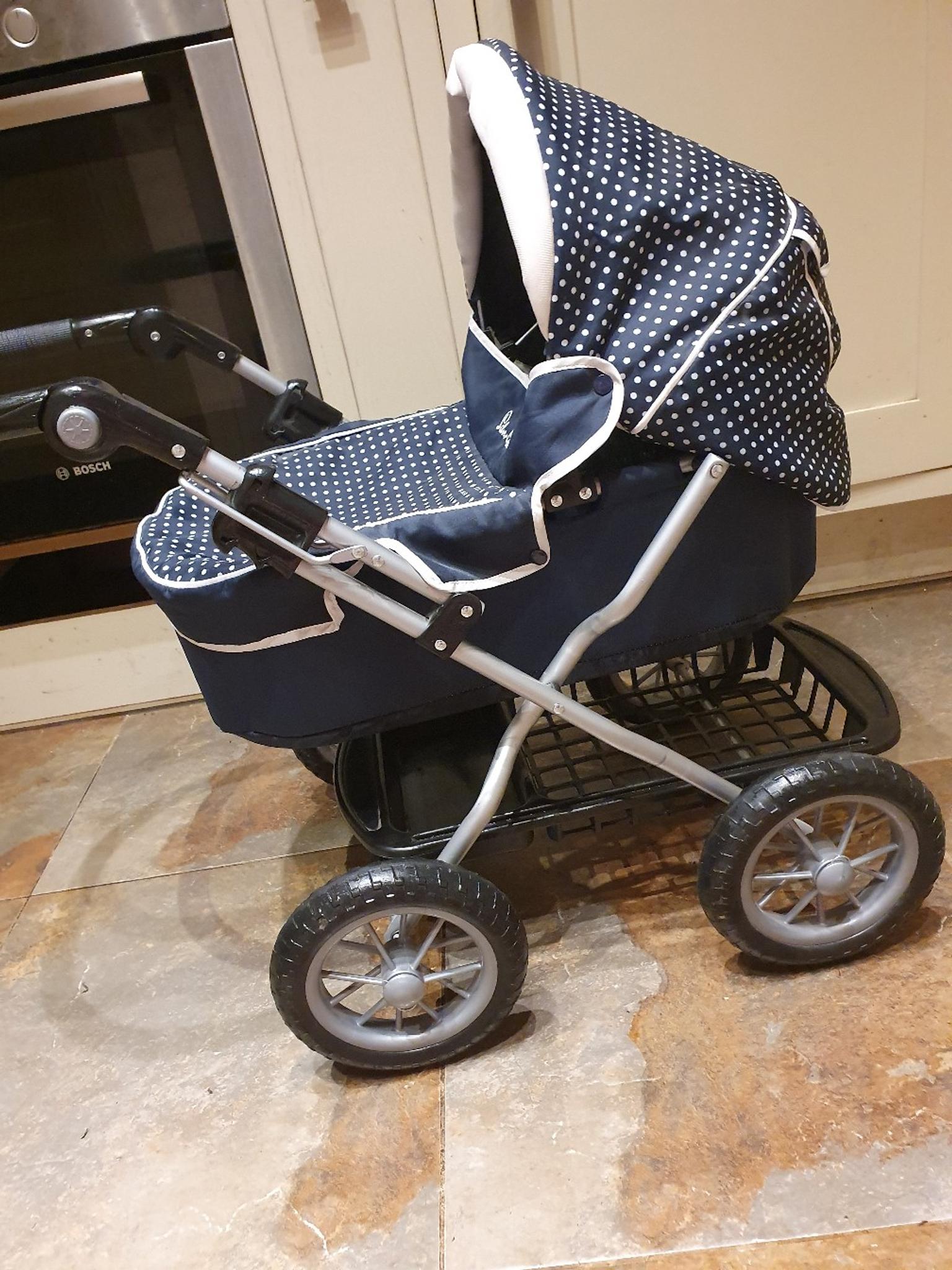 DOLLS SILVER CROSS PRAM SETS IN VARIOUS COLOURS 