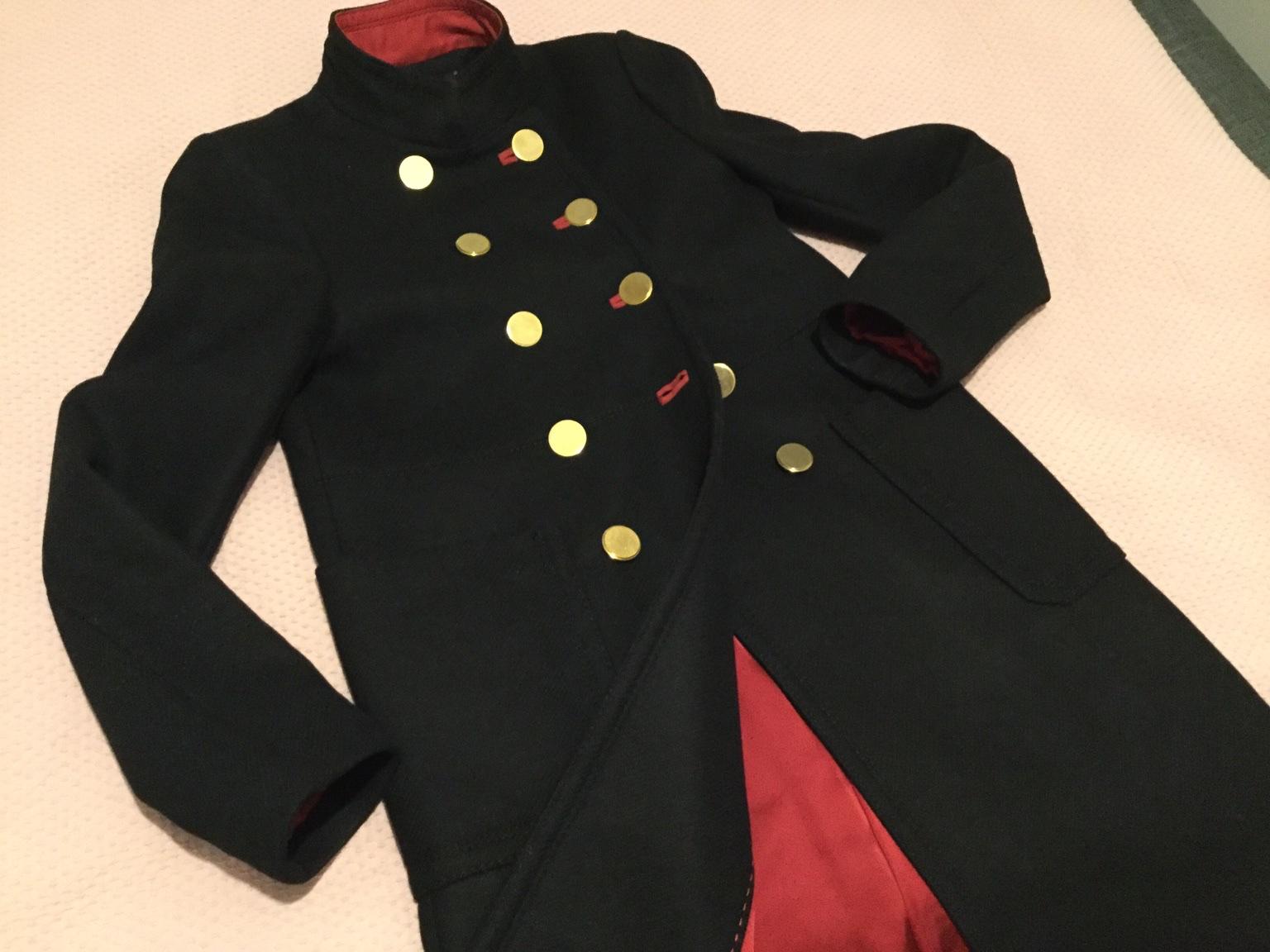 black coat with gold buttons zara
