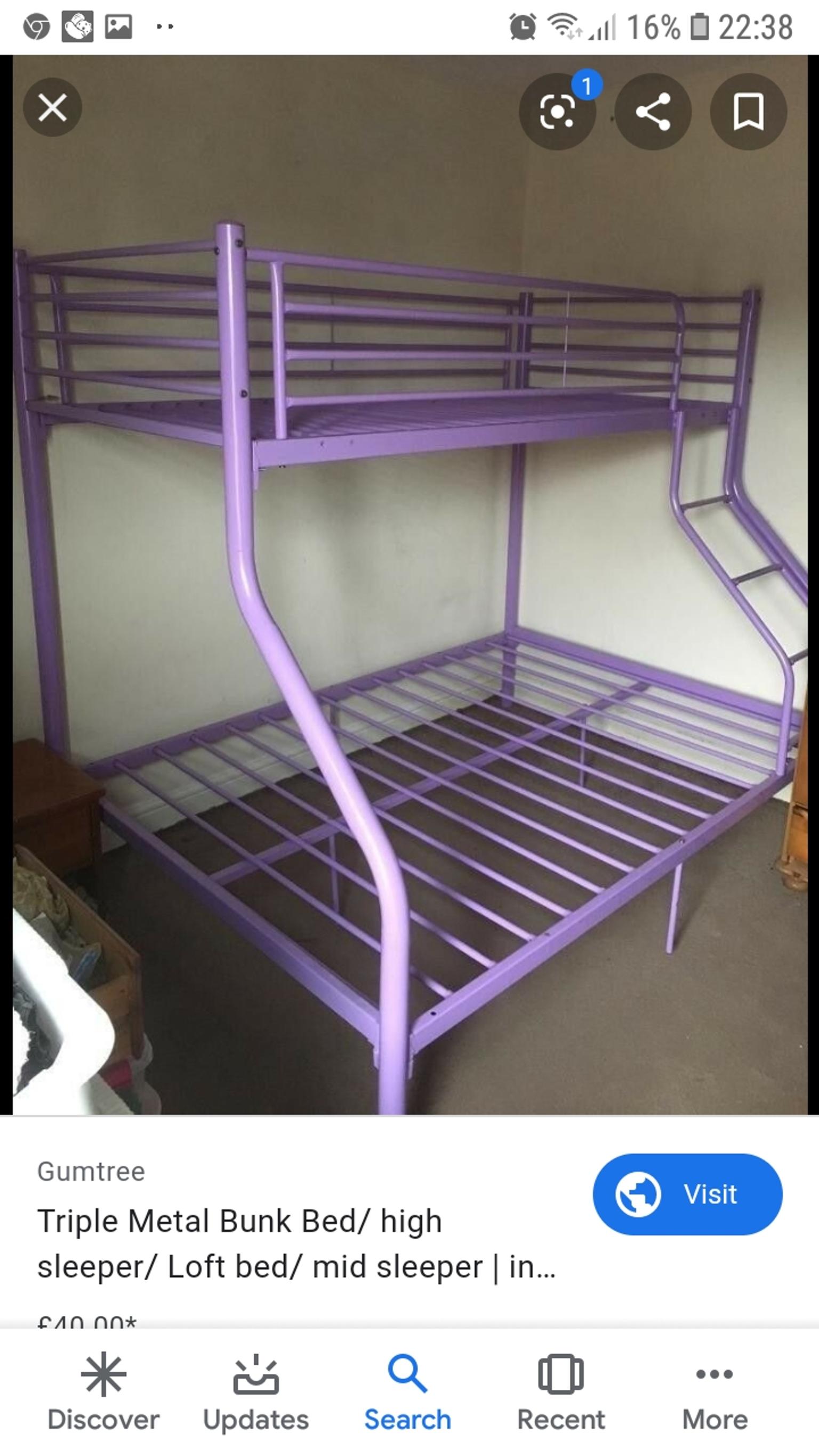 purple bunk beds