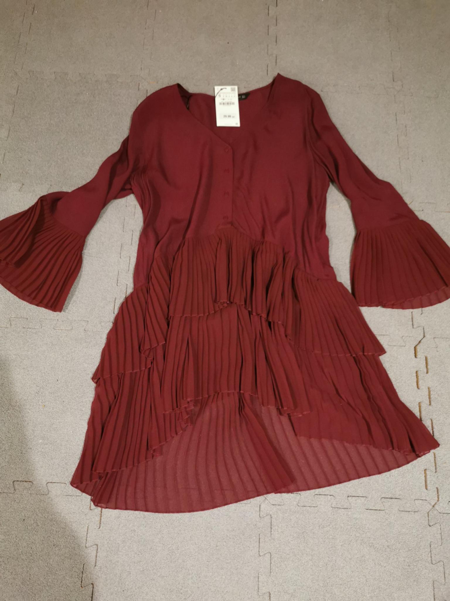 burgundy dress zara