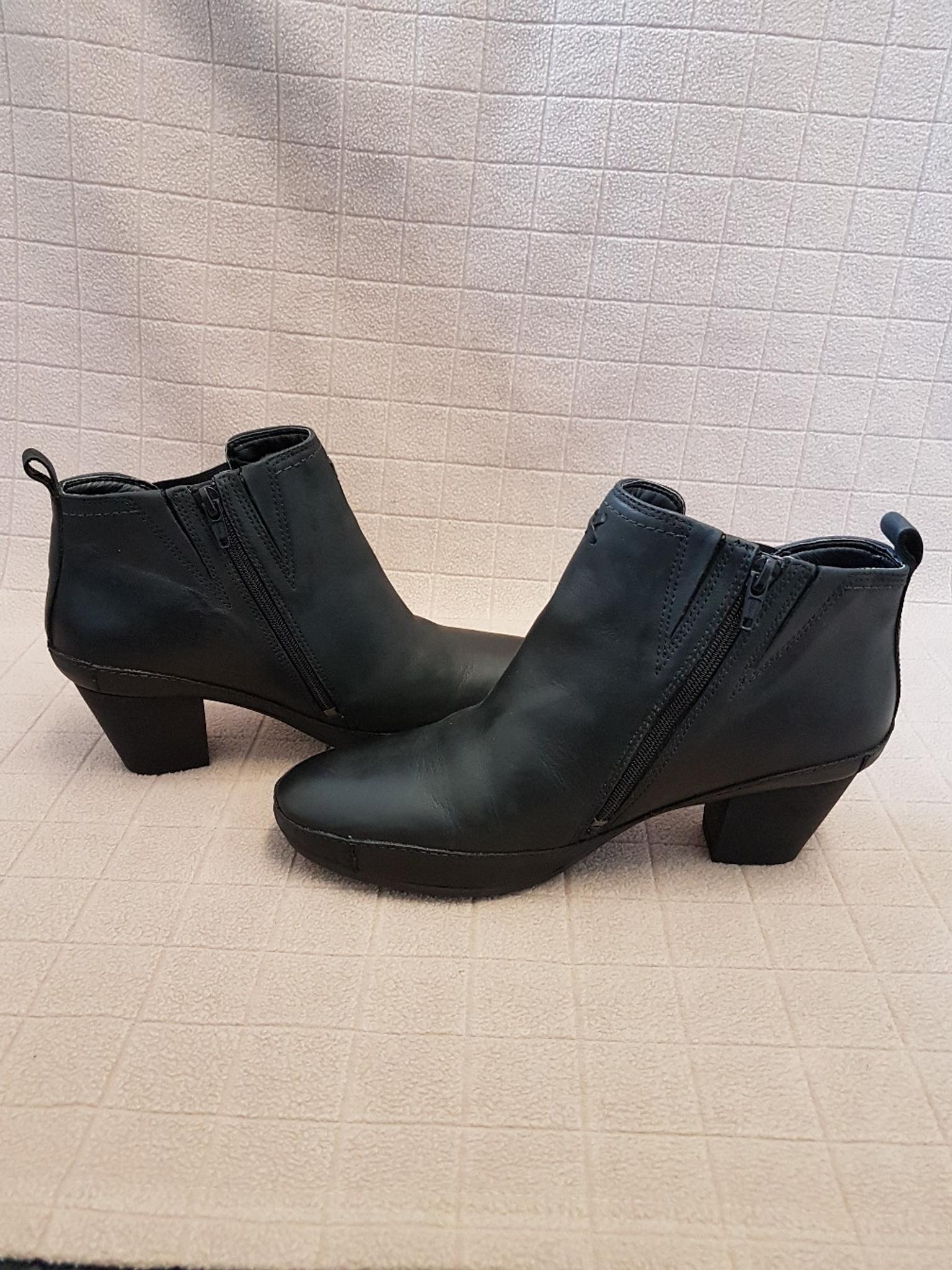 clarks wide fit black ankle boots