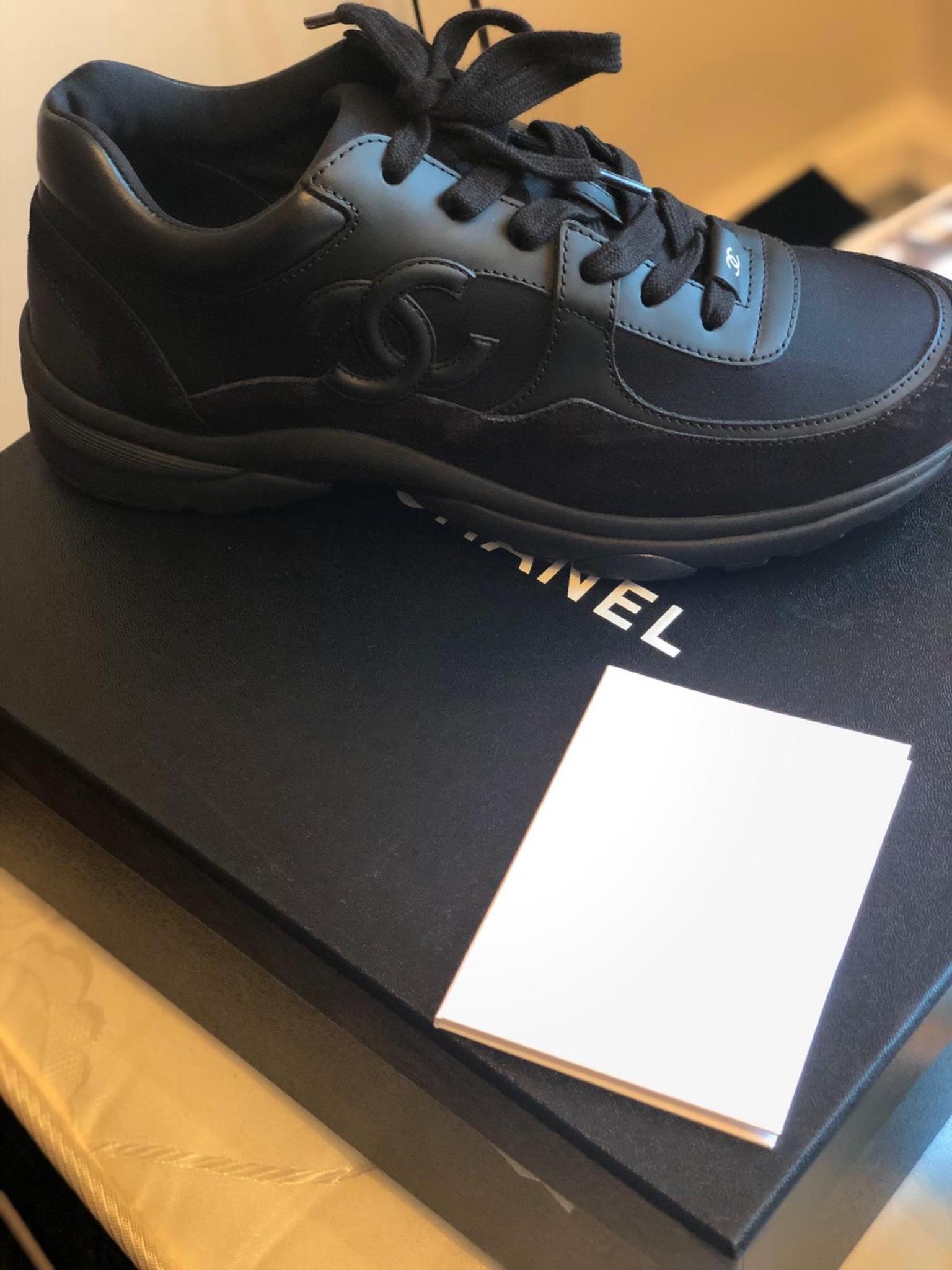 chanel sneakers triple black