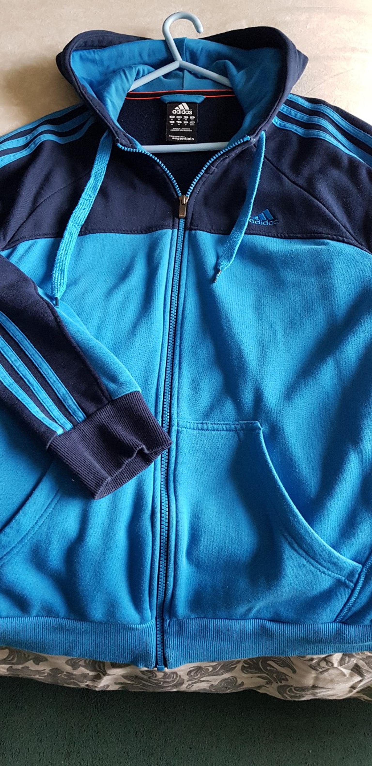navy blue adidas zip up hoodie