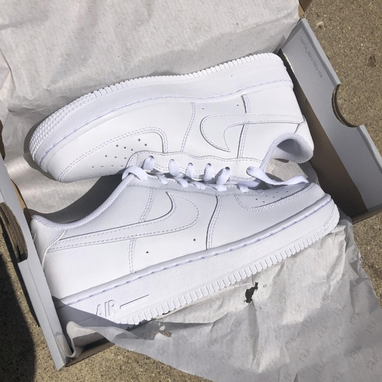 creased white air forces