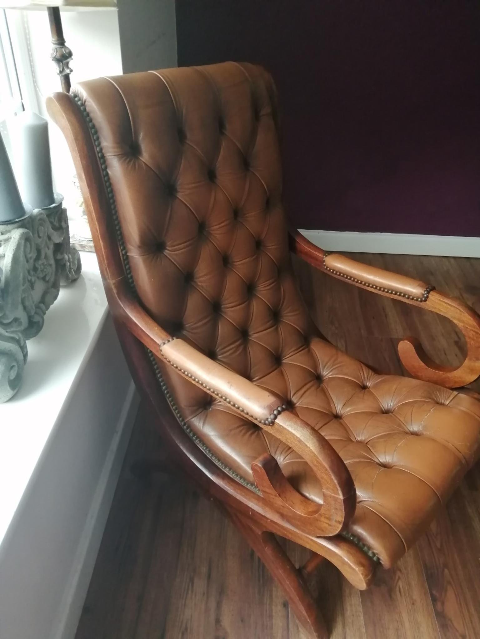 Antique Leather Slipper Chair In Ch42 Wirral For 140 00 For Sale