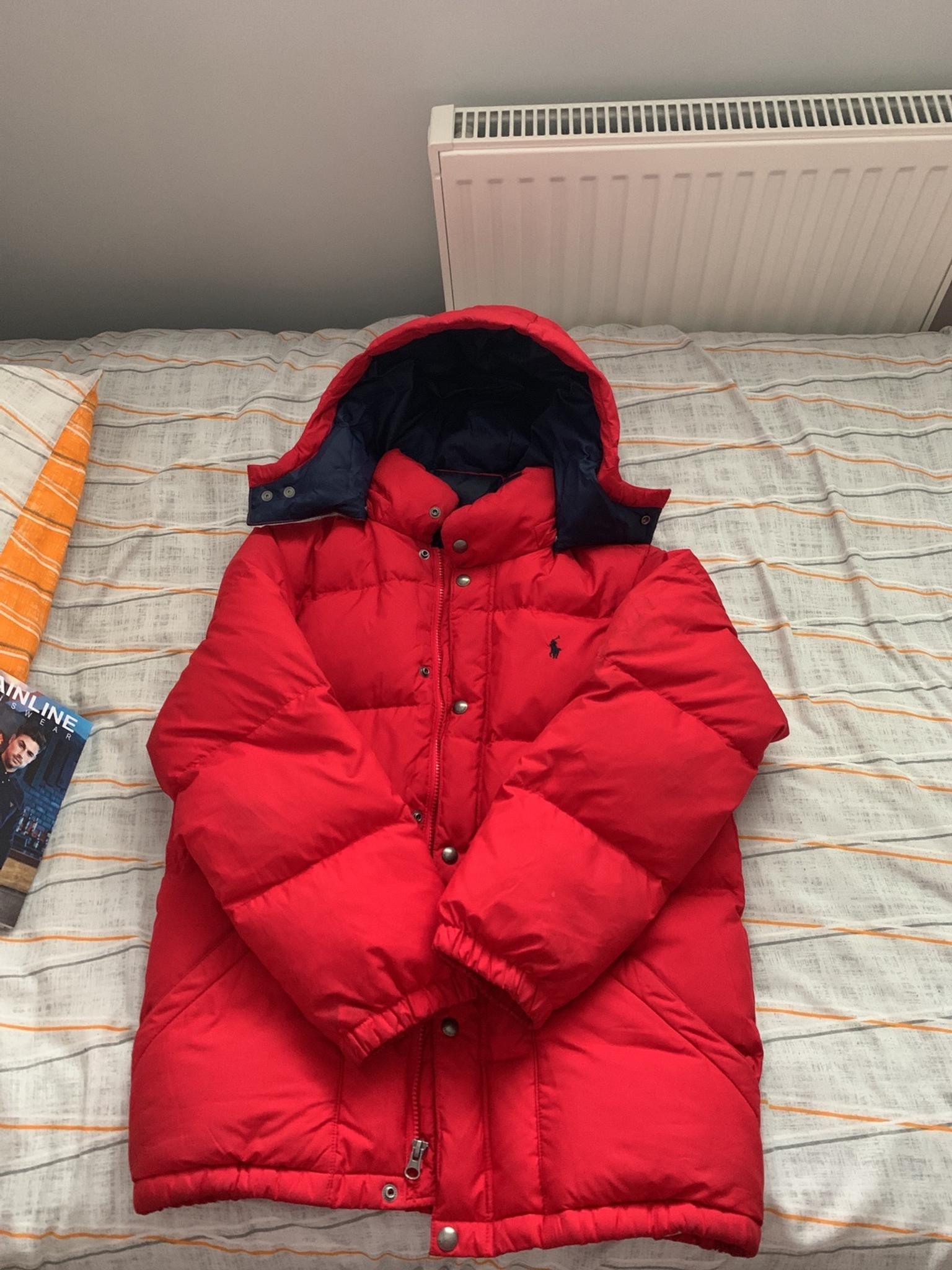 polo puffer jacket red