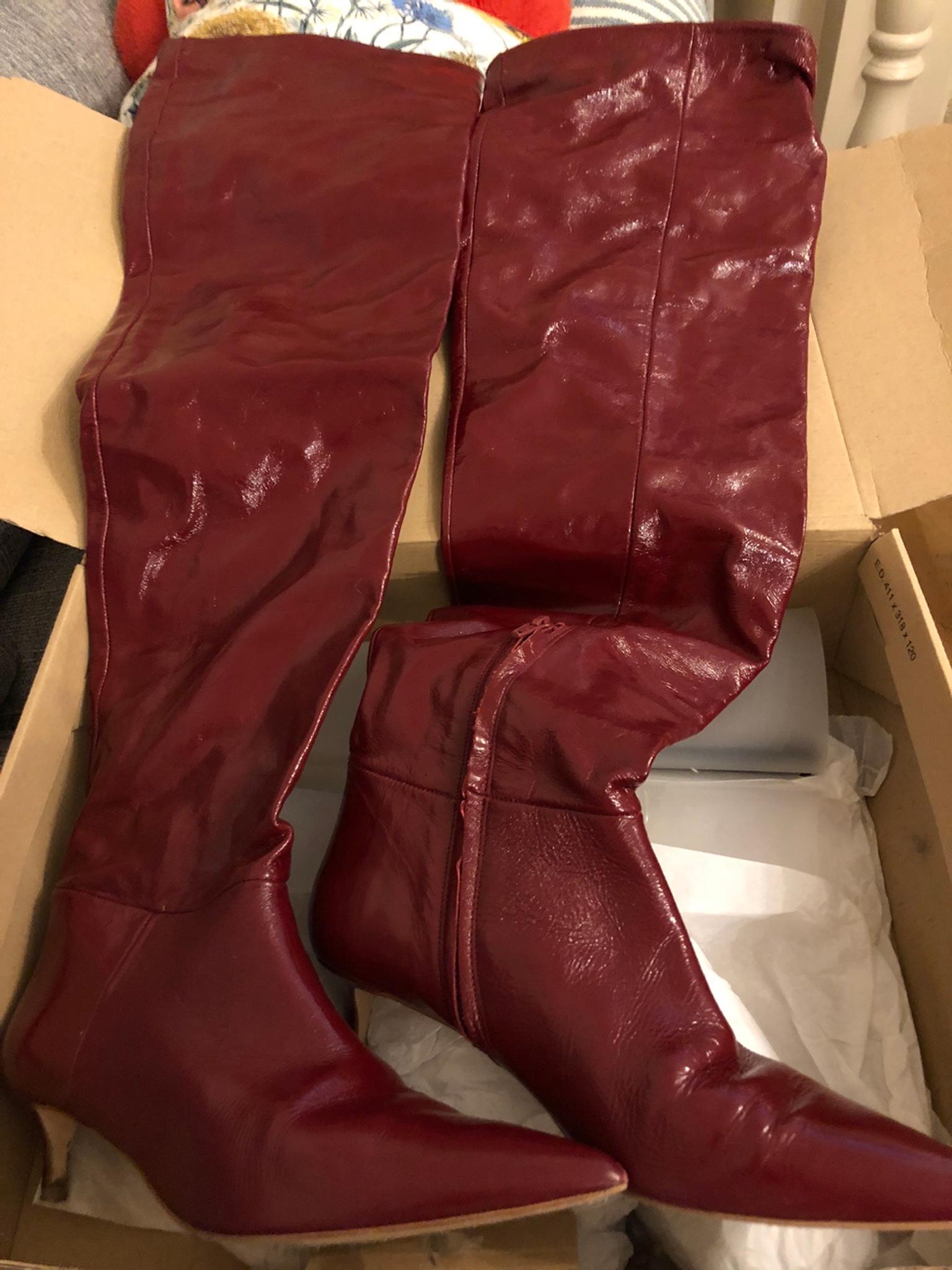 thigh high leather boots zara