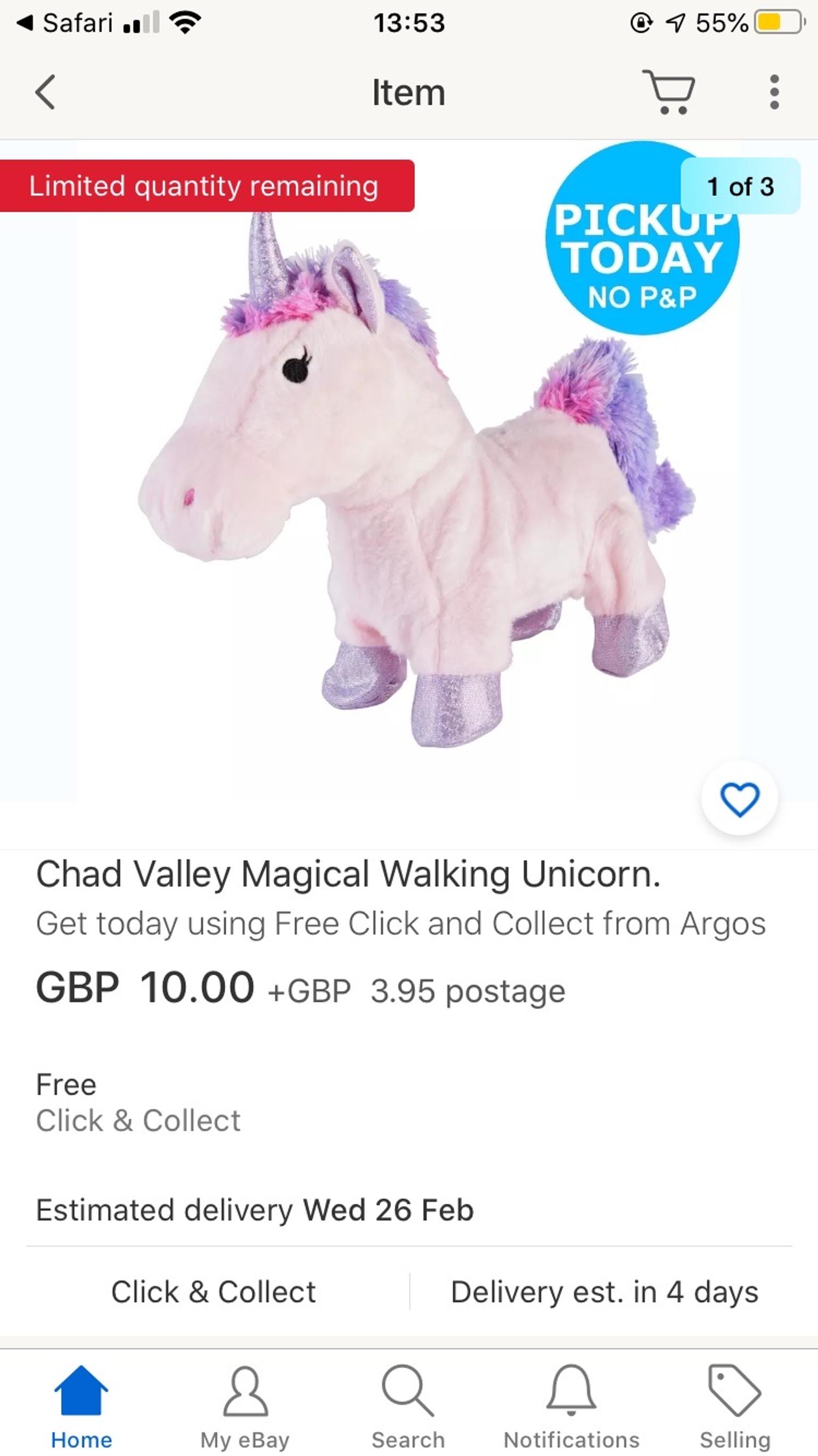 argos walking unicorn
