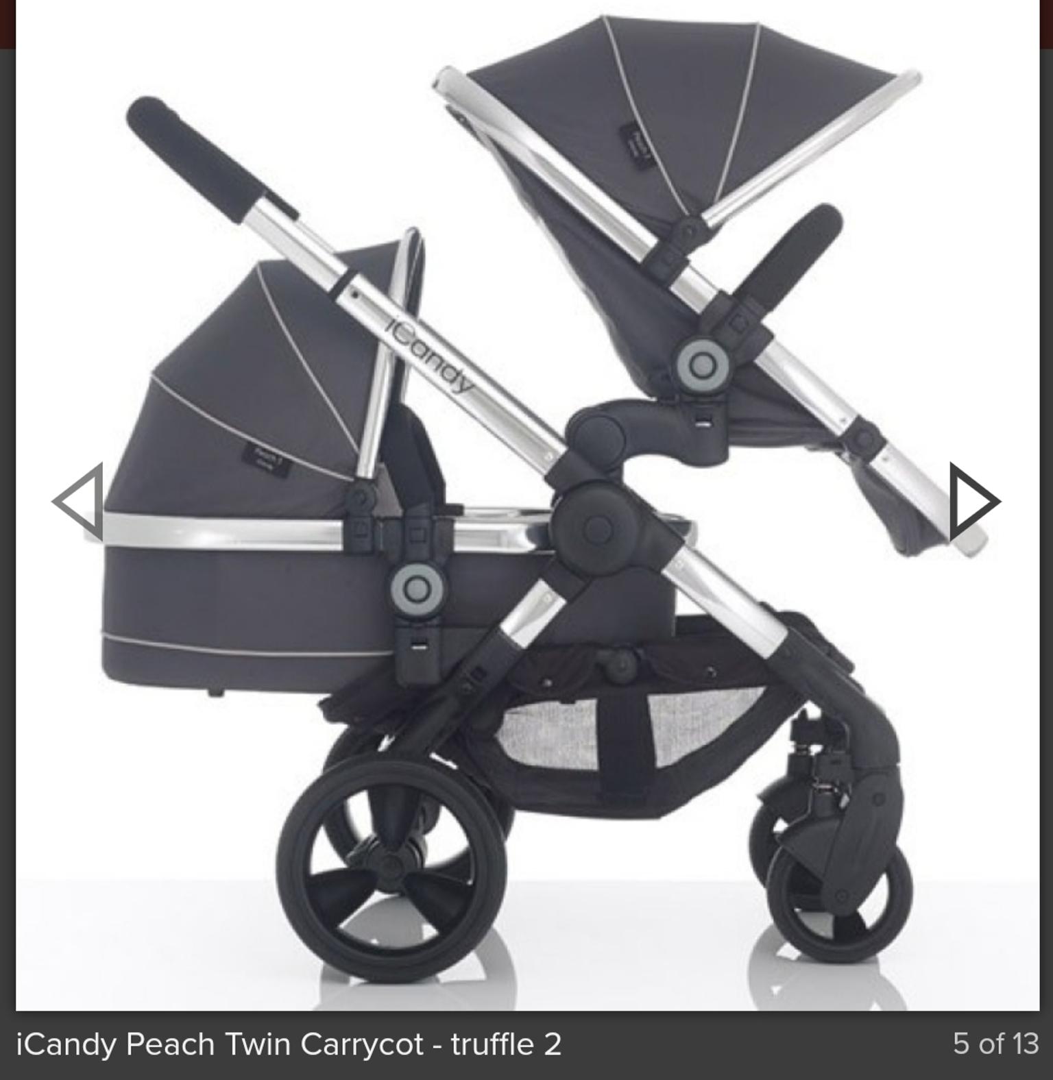 icandy peach twin carrycot truffle