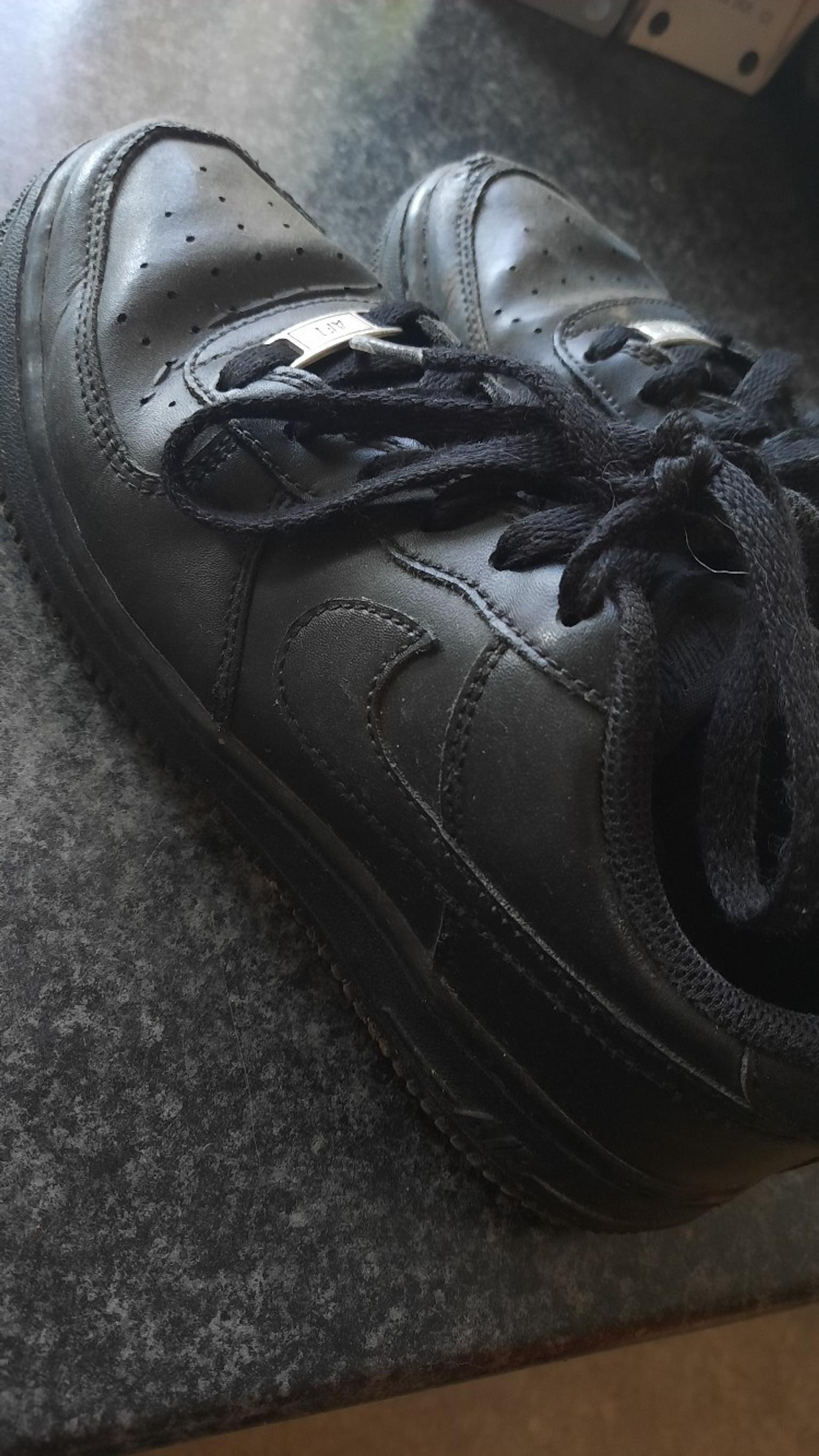 creased black air forces