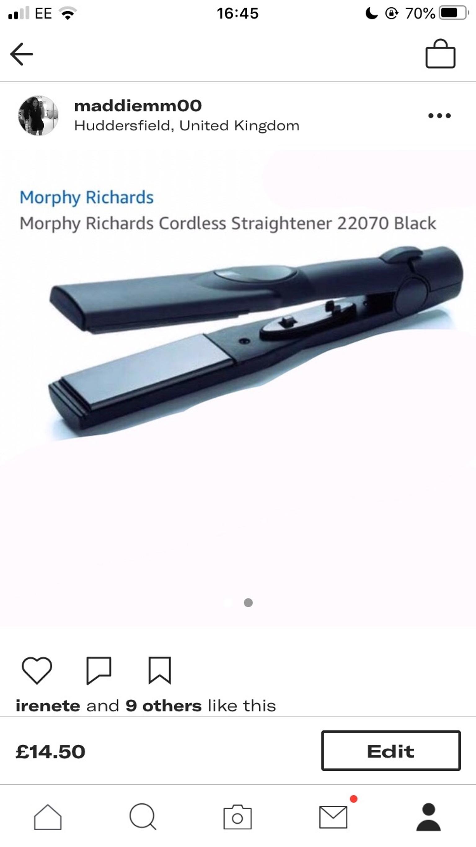 morphy richards cordless hair straighteners