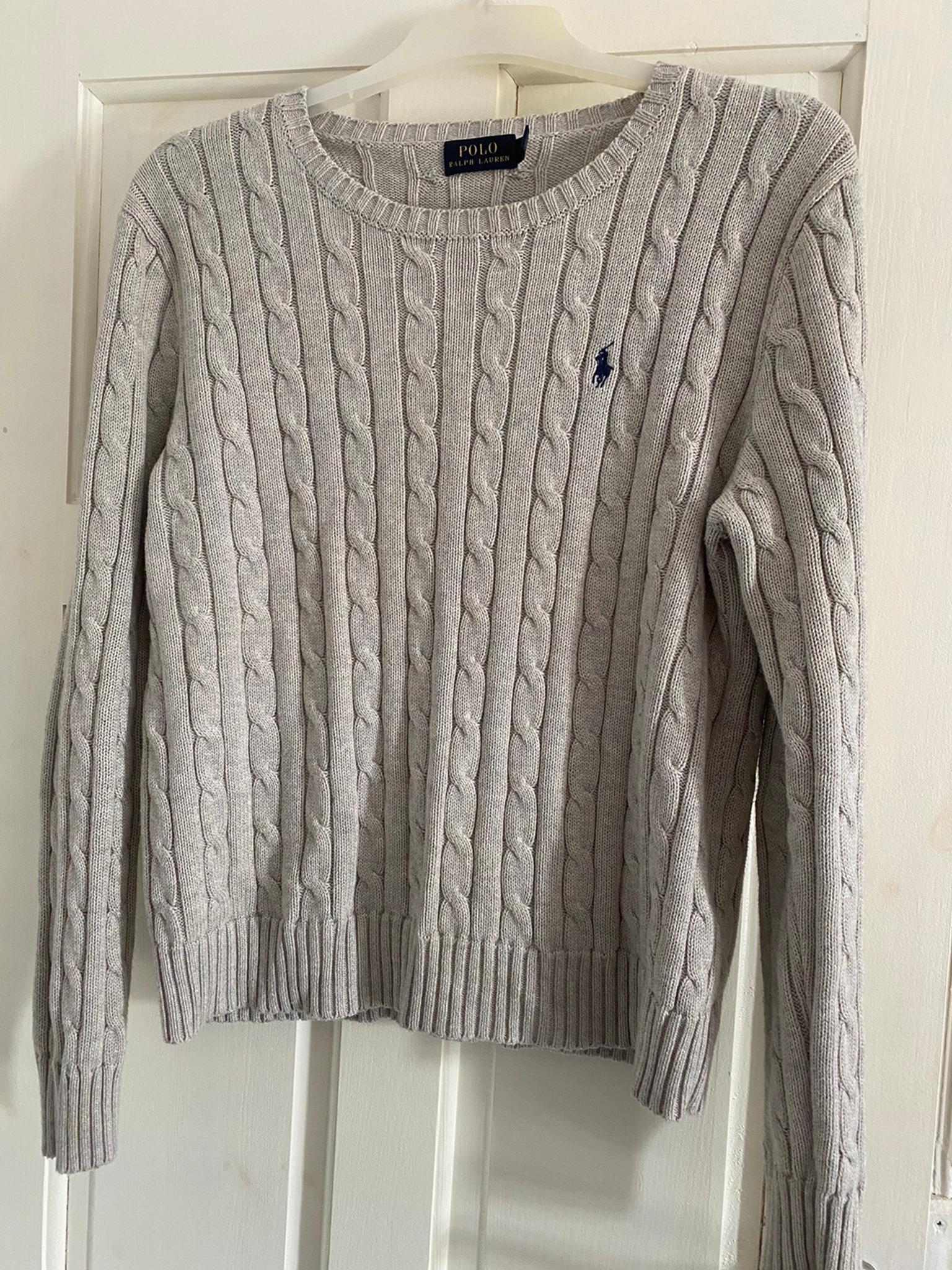 ralph lauren grey cable knit jumper
