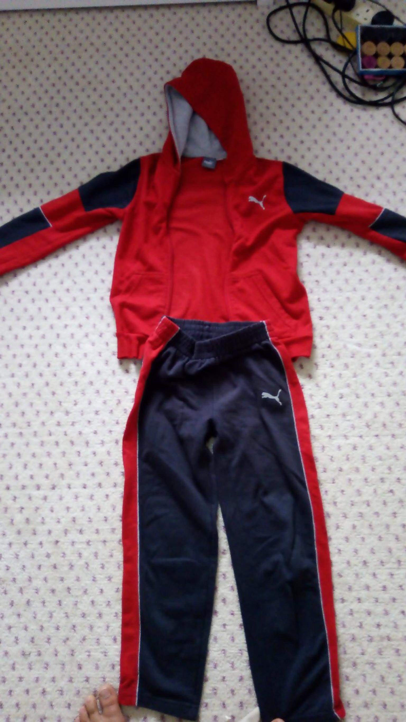 red puma jogging suit