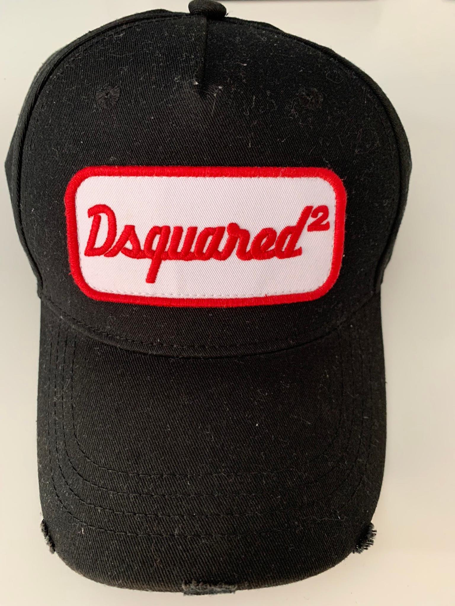 black and red dsquared cap