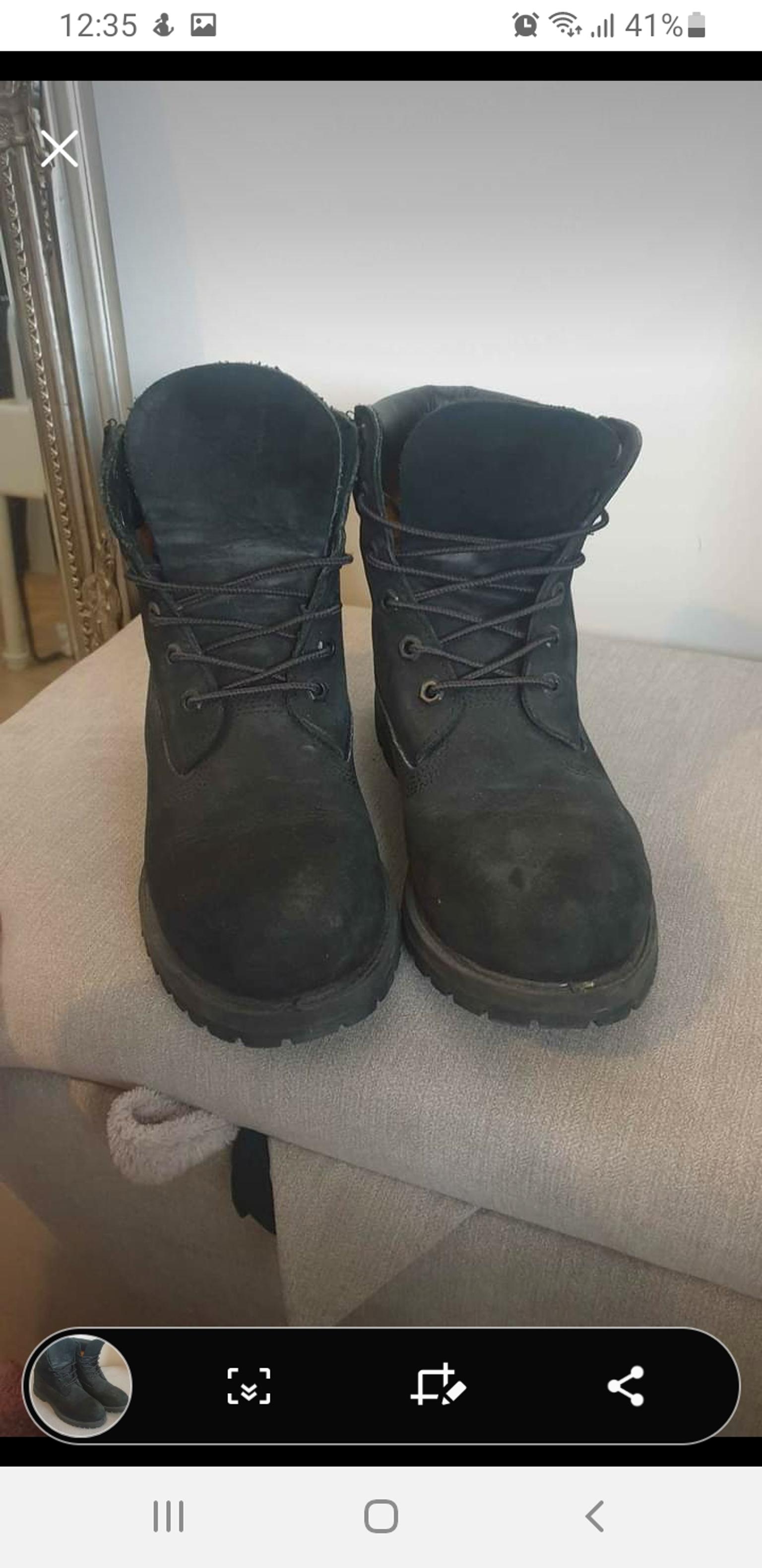 used black timberland boots