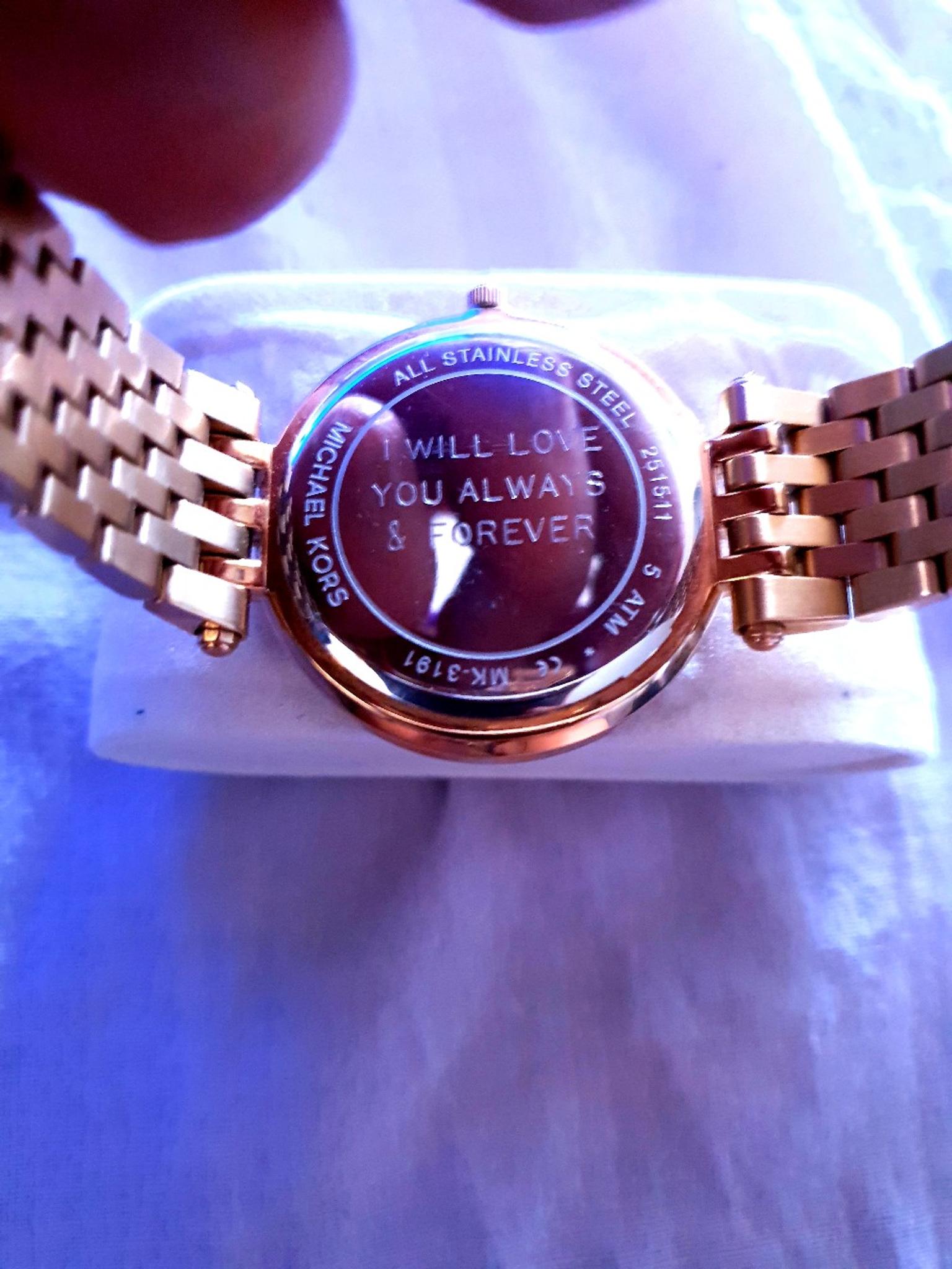 engraved michael kors watch